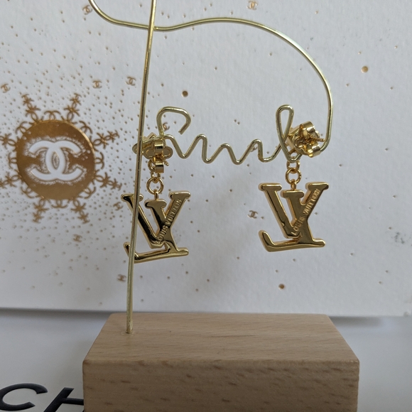 Louis Vuitton Gold And Silver Crystal Drop Earrings - Picture 4 of 6